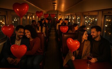 Imagem de destaque para Expresso Noturno do Trem da República celebra o Dia dos Namorados com música ao vivo e jantar à luz de velas 